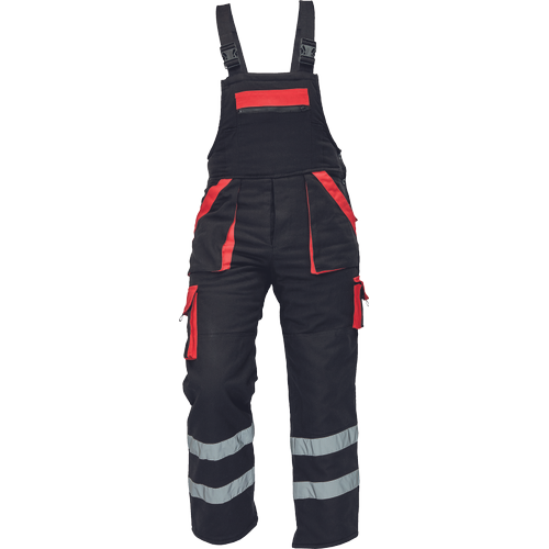 Pracovní reflexní kalhoty s laclem MAX WINTER RFLX - černá / červená,