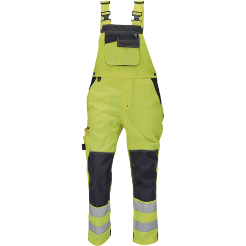 Pracovní reflexní kalhoty s laclem KNOXFIELD HV FL290 - žlutá / hv žlutá / antracit,