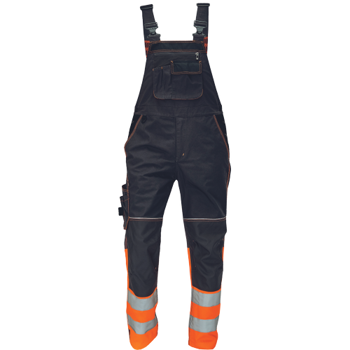 Pracovní reflexní kalhoty s laclem KNOXFIELD HV DW275 - antracit / oranžová / hv oranžová,