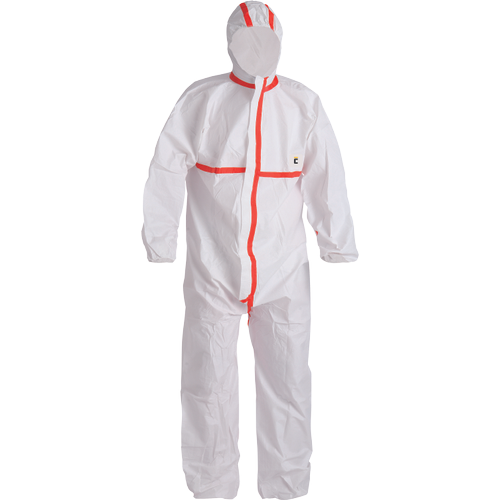 Ochranný overal CHEMSAFE 400 - bílá / červená,