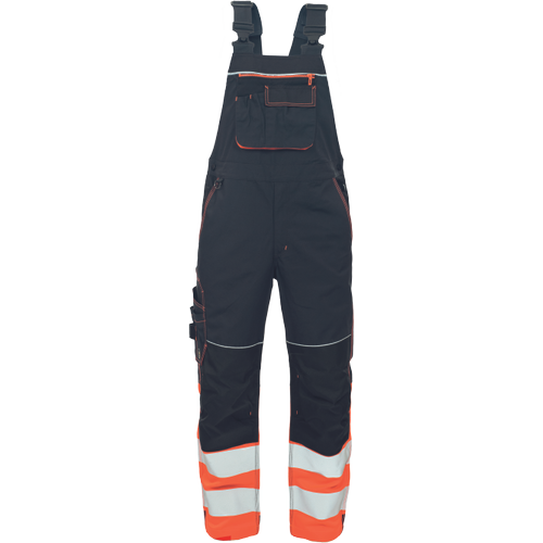 Pracovní reflexní kalhoty s laclem KNOXFIELD HVPS DW - antracit / oranžová,