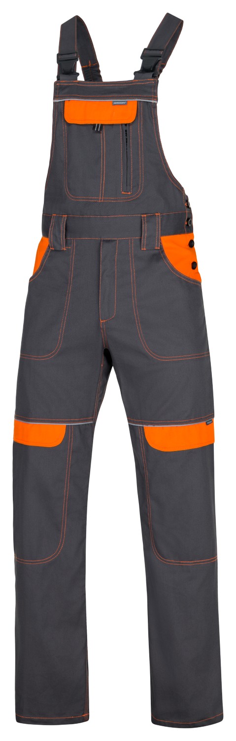 Pánské pracovní kalhoty s laclem ARDON® COOL TREND - šedá / oranžová,