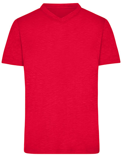 Men's Short Sleeve T-Shirt James&Nicholson Men´s Slub T-Shirt Red