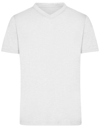 Men's Short Sleeve T-Shirt James&Nicholson Men´s Slub T-Shirt White