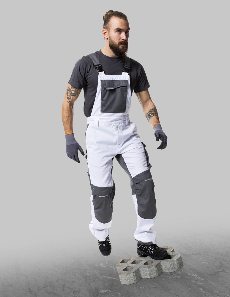 Pánské pracovní kalhoty s laclem ARDON® SUMMER - bílá,