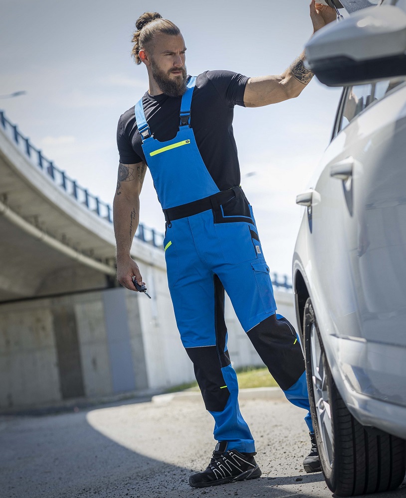 Pánské pracovní kalhoty s laclem ARDON® 4Xstretch® - modrá,