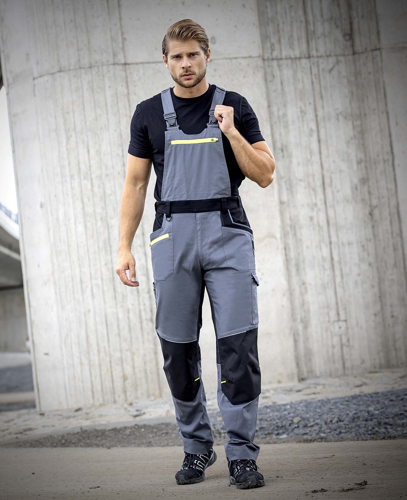 Pánské pracovní kalhoty s laclem ARDON® 4Xstretch® - šedá,