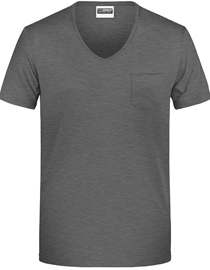 Men's Short Sleeve T-Shirt James&Nicholson Men´s T Pocket Black Heather