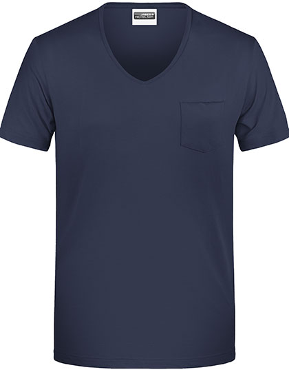 Men's Short Sleeve T-Shirt James&Nicholson Men´s T Pocket Navy