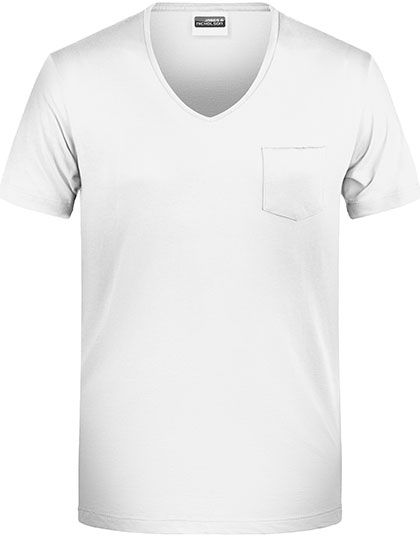 Men's Short Sleeve T-Shirt James&Nicholson Men´s T Pocket White