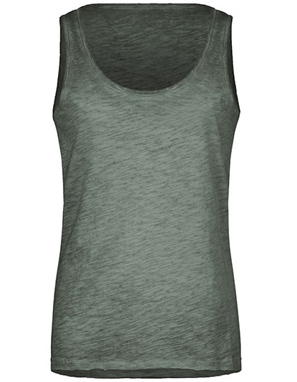 Women's Short Sleeve T-Shirt James&Nicholson Ladies´ Slub-Top Dusty Olive