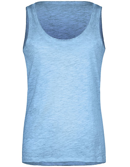 Women's Short Sleeve T-Shirt James&Nicholson Ladies´ Slub-Top Horizon Blue