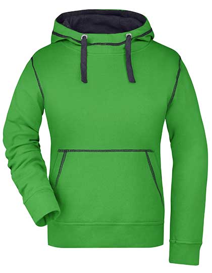 Classic Women's Sweatshirt James&Nicholson Ladies´ Lifestyle Hoody Green, Navy