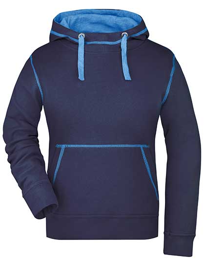 Classic Women's Sweatshirt James&Nicholson Ladies´ Lifestyle Hoody Navy, Cobalt