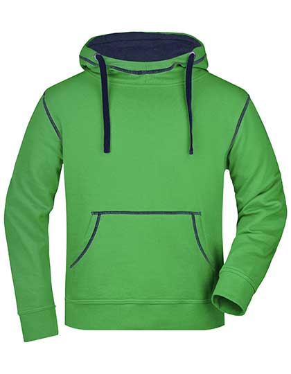 Classic Men's Sweatshirt James&Nicholson Men´s Lifestyle Hoody Green, Navy