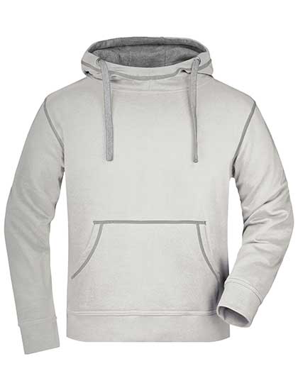 Classic Men's Sweatshirt James&Nicholson Men´s Lifestyle Hoody Off White, Grey Heather
