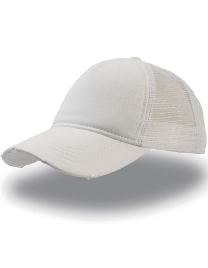 Kšiltovka Atlantis Headwear Rapper Destroyed Cap White, White Univerzální