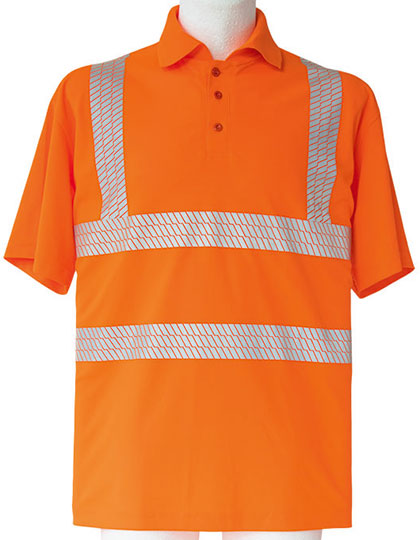 Short Sleeve Polos Korntex Hi-Vis Broken Reflective Premium Polo Shirt Manchester