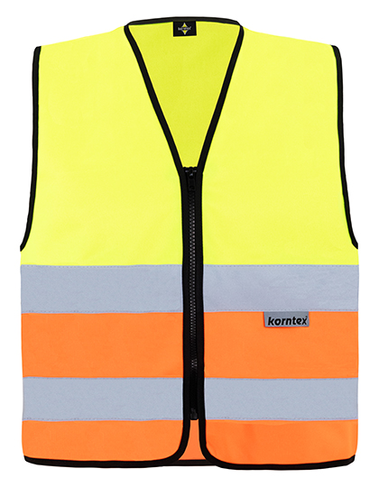 Vest Korntex Hi-Vis Safety Vest Cologne With Front Zipper Yellow, Orange