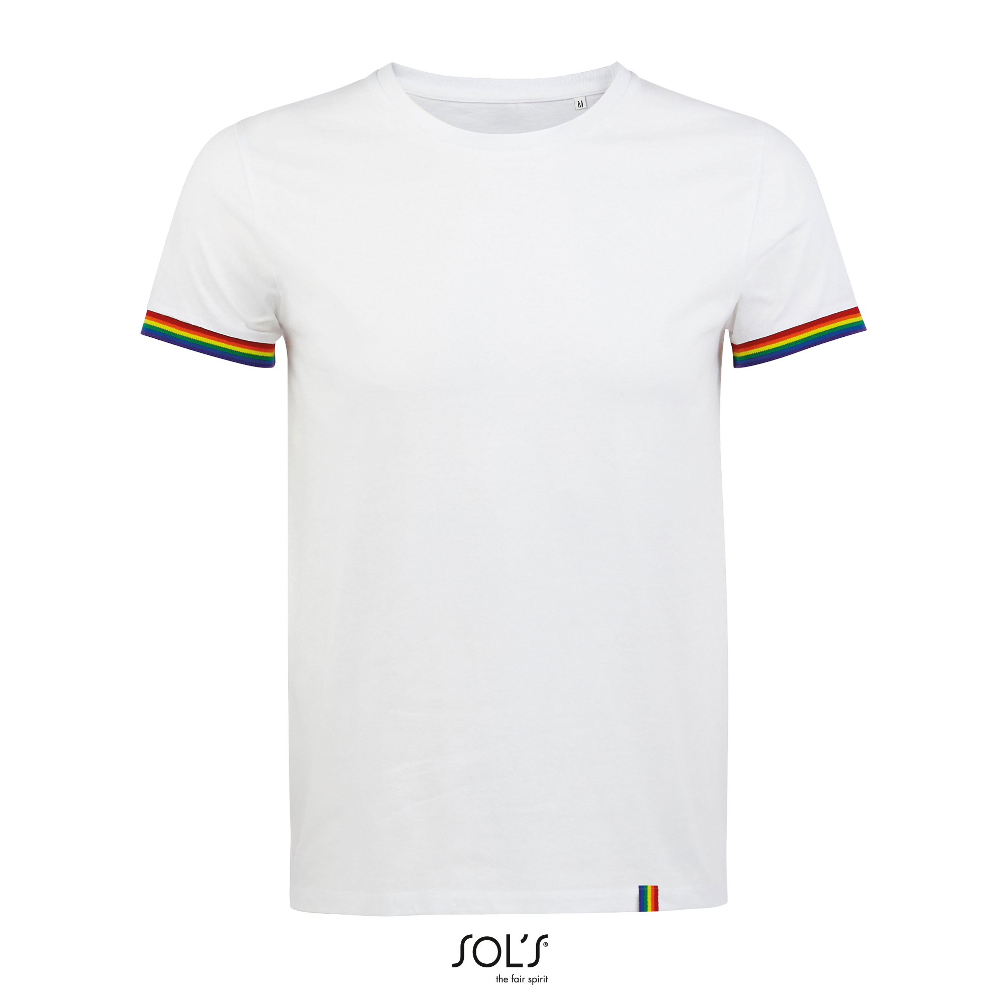 Pánské tričko s krátkým rukávem SOL´S Men´s Short Sleeve T-Shirt Rainbow White, Multicolore