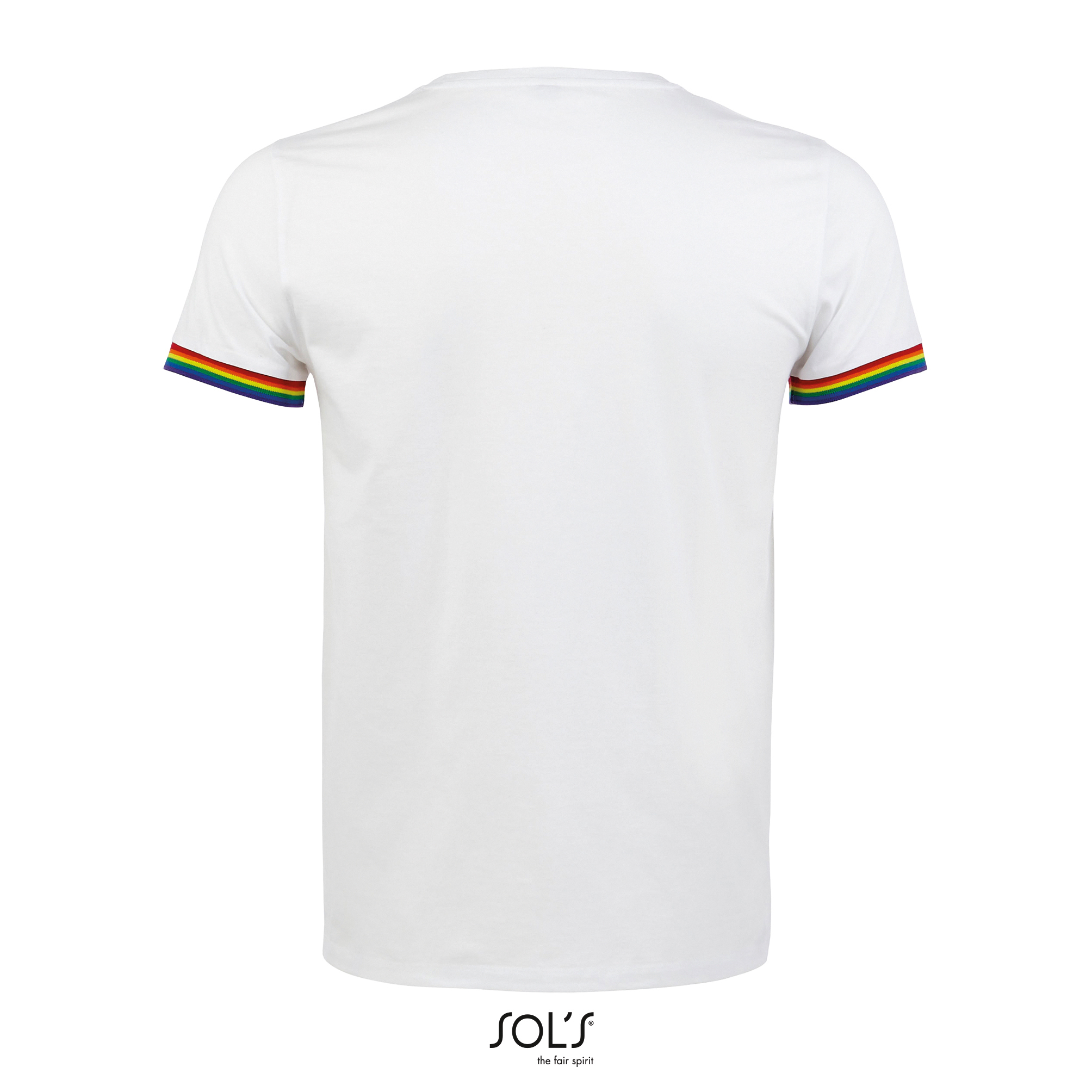 Pánské tričko s krátkým rukávem SOL´S Men´s Short Sleeve T-Shirt Rainbow White, Multicolore