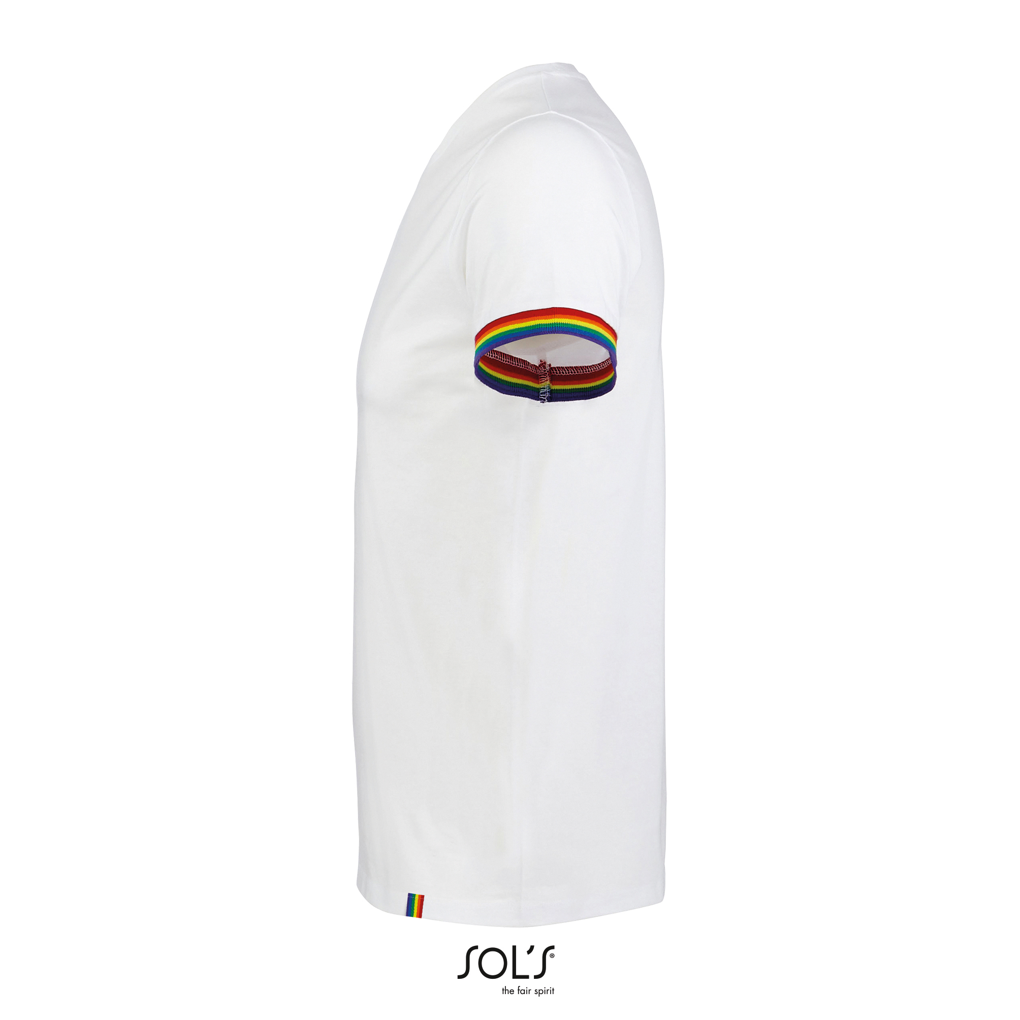 Pánské tričko s krátkým rukávem SOL´S Men´s Short Sleeve T-Shirt Rainbow White, Multicolore
