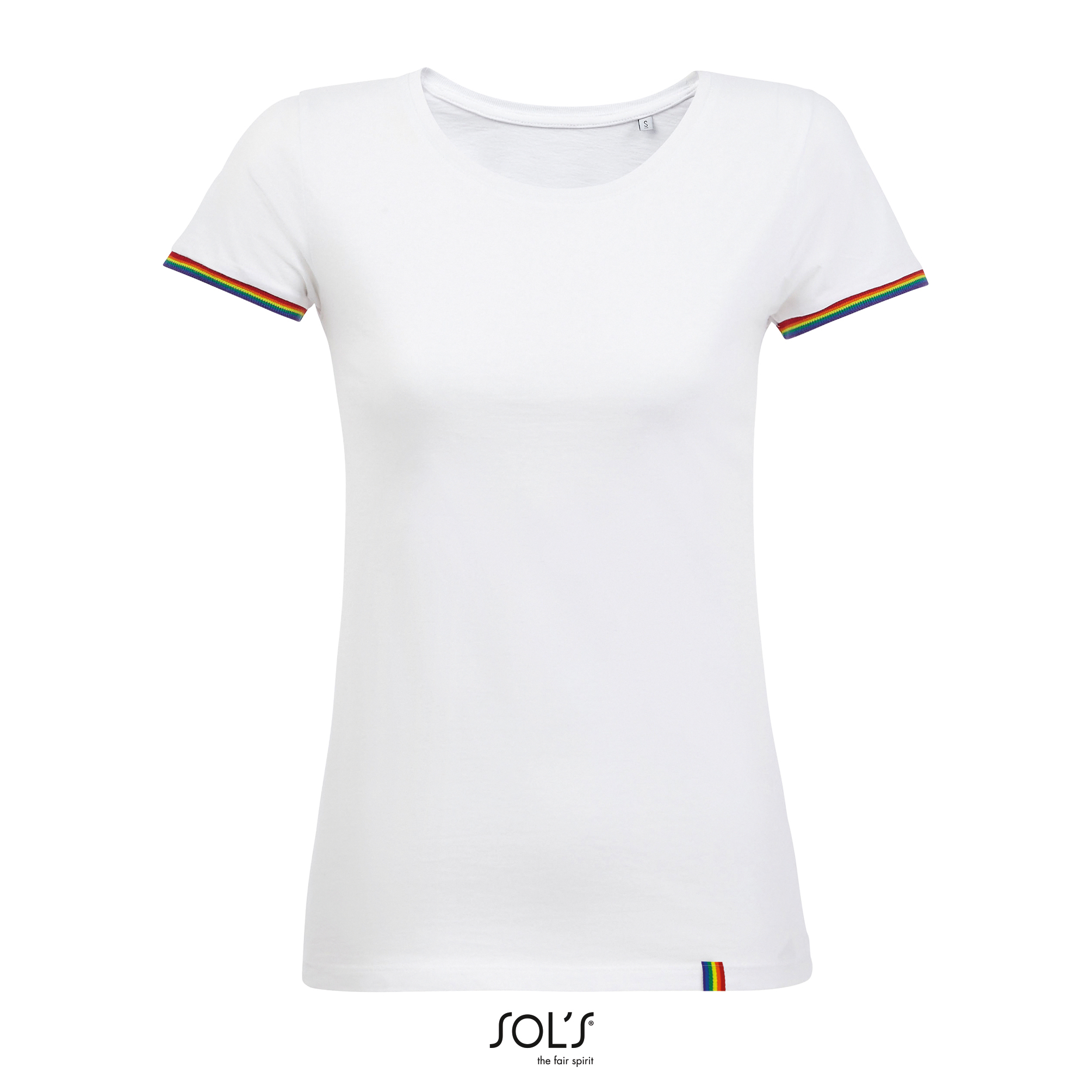 Dámské tričko s krátkým rukávem SOL´S Women´s Short Sleeve T-Shirt Rainbow White, Multicolore