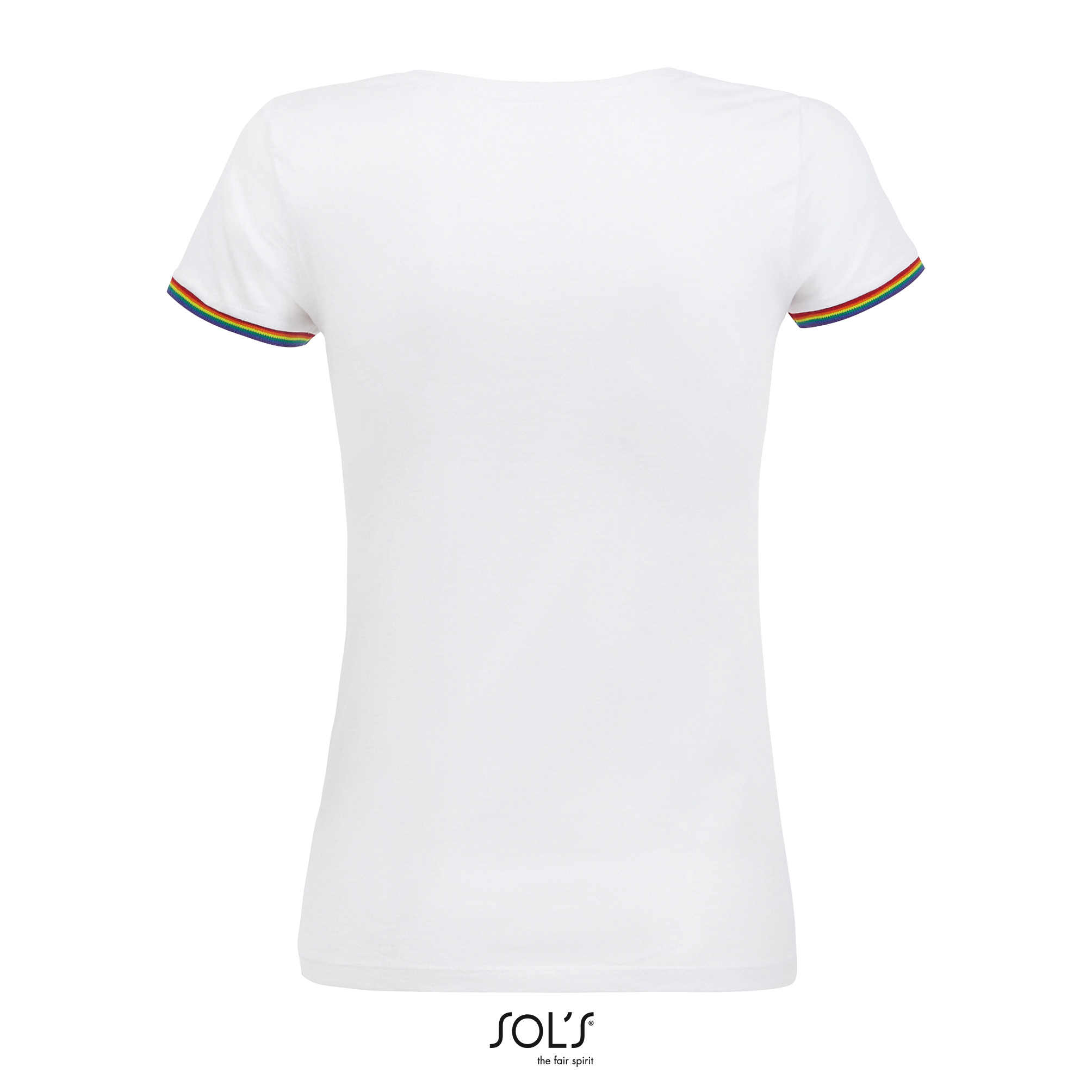Dámské tričko s krátkým rukávem SOL´S Women´s Short Sleeve T-Shirt Rainbow White, Multicolore