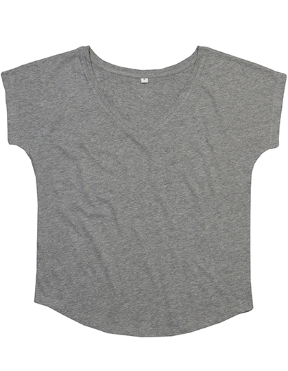 Women's Short Sleeve T-Shirt Mantis Women´s Loose Fit V Neck T Heather Grey Melange