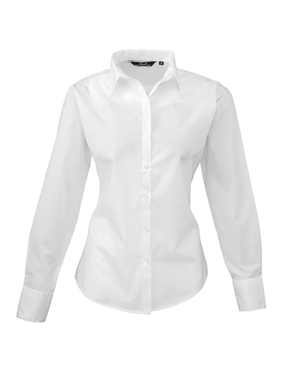 Women's Long Sleeve Shirt Premier Workwear Women´s Poplin Long Sleeve Blouse White