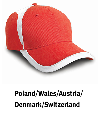 Cap Result Headwear National Cap Poland or Denmark Red, White One Size