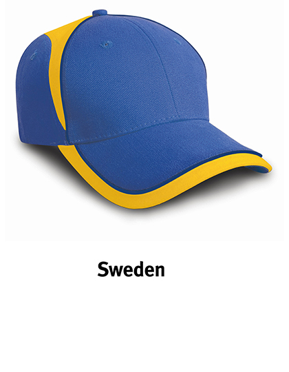 Cap Result Headwear National Cap Sweden Royal, Yellow One Size